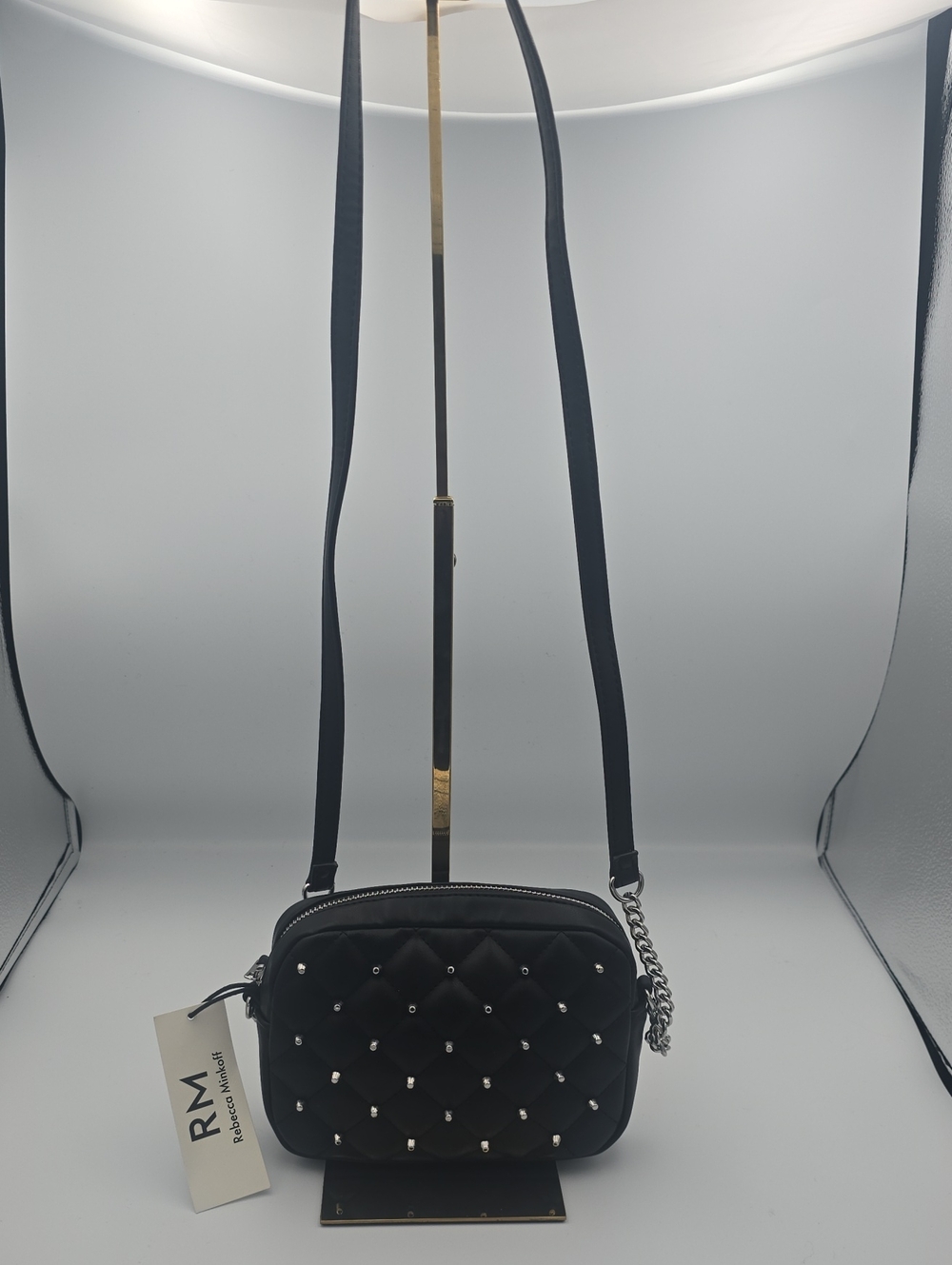 Rebecca Minkoff Quilted Black Crossbody Bag W Silver Stud & Chain Detail (NWT)🖤